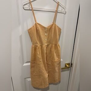 Vintage Y2K Forever 21 Orange White Gingham Mini Dress S